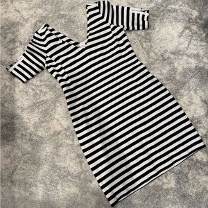 Banana Republic Black and White Asymmetrical Dress